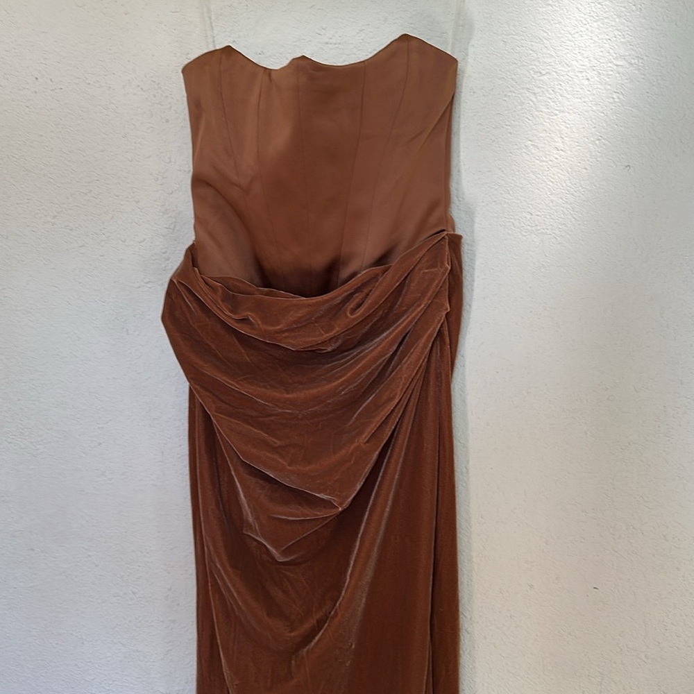House of CB- Persephone Toffee Strapless Corset Maxi Dress Size Large NWOT Brown - Picture 4 of 10